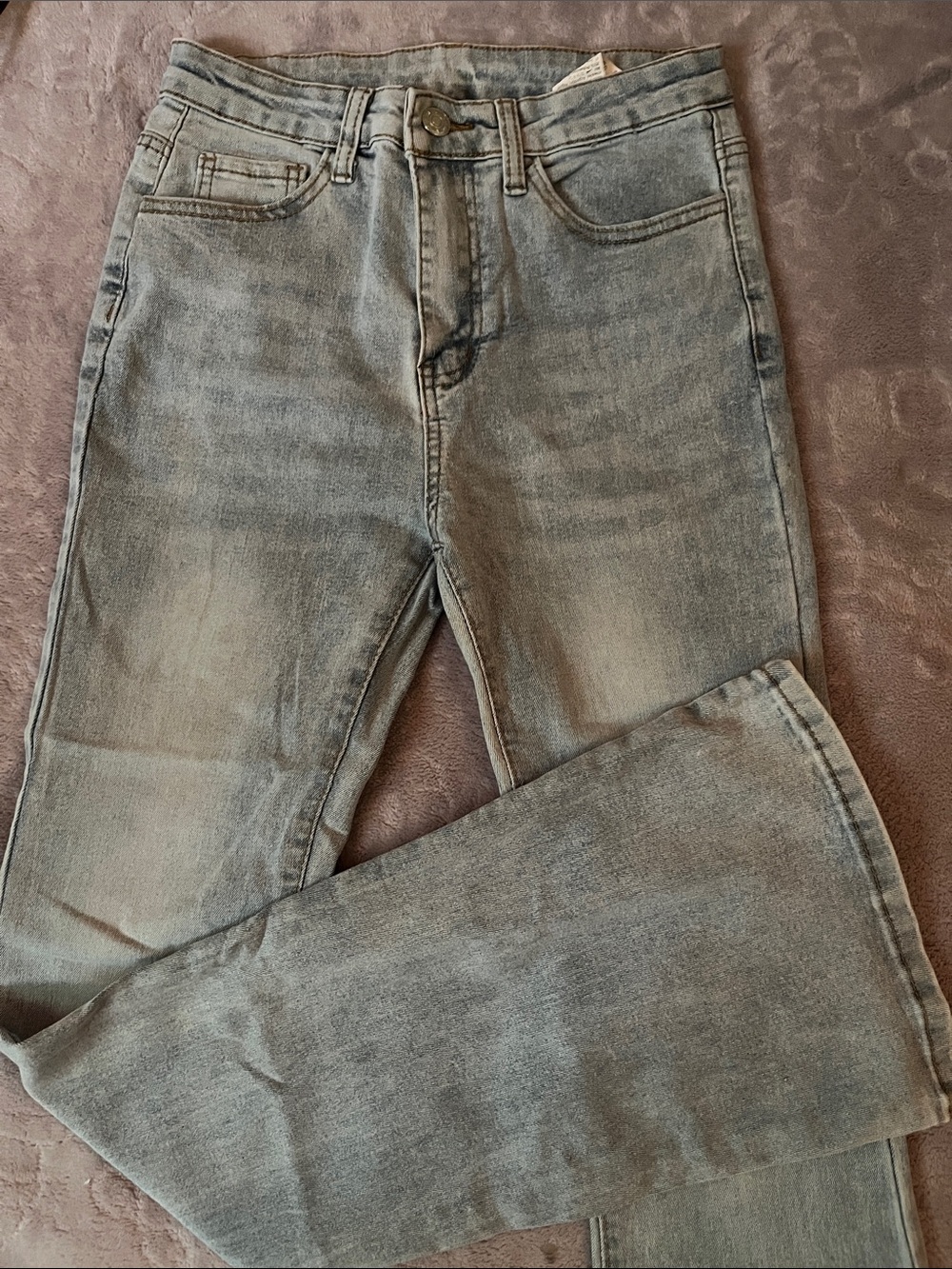 SHEIN Light Blue Flare Wide-Leg Jeans